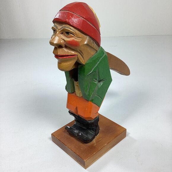 Hand Carved Rustic Fisherman Pirate Viking Nutcracker Figure 9" Nautical - Picture 1 of 9